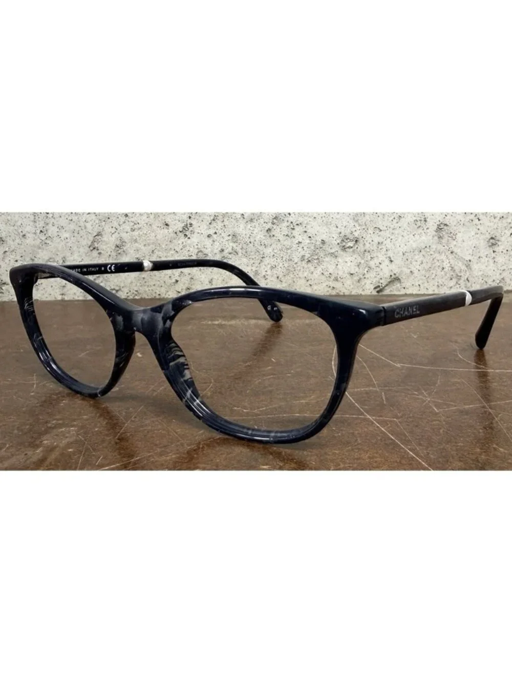 CHANEL CH 3377-H c.1637 Transparent Gray Pearl Eyeglasses Frames Italy 51-17-140